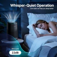 Air Purifiers for Bedroom Home with Sleep Mode for Smoke Pet Dander Odors, Small Air Purifier with Fragrance Sponge, Blue Ambient Light, 23dB Quiet, 2 Pack Black - Image 4