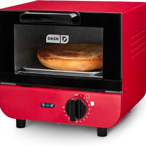 DASH Mini Toaster Oven Cooker for Bread, Bagels, Cookies, Pizza, Paninis & More with Baking Tray, Rack, Auto Shut Off Feature - Red