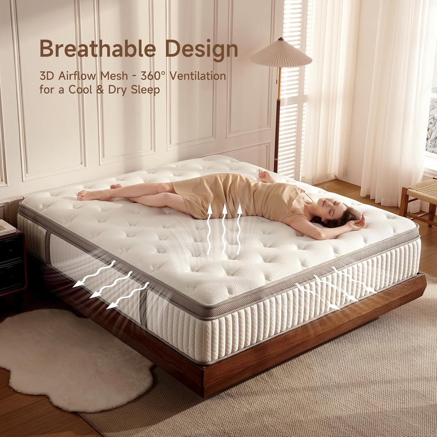 Queen Mattress, 12 inch Queen Size Cool Memory Foam Mattresses for Pressure Relief, Medium Firm Hybrid Mattress in a Box, CertiPUR-US Certified - Image 7