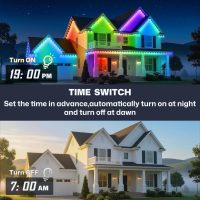 Permanent Outdoor Lights, 100ft Smart Eave Lights with 72 LED Lights, IP67 Waterproof, App Control, Outdoor String Lights, DIY RGB+IC Light for House Halloween Decorations, White - Image 8
