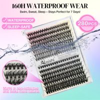 Lash Clusters Kit, DIY Cluster Eyelash Extensions 9‑16mm, 30D+40D, 280pcs Fluffy D Curl Natural Lashes with Lash Bond and Seal, Tweezers–Waterproof Fake Cat Eye Wispy Individual Clusters(16MIX1-1-S) - Image 3