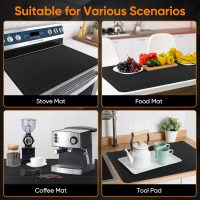 Stove Top Cover for Electric Stove, Stove Top Covers for Gas Burners, Glass Cooktop Protector, XL Dish Drying Mat (Black, 28"x20") - Image 5