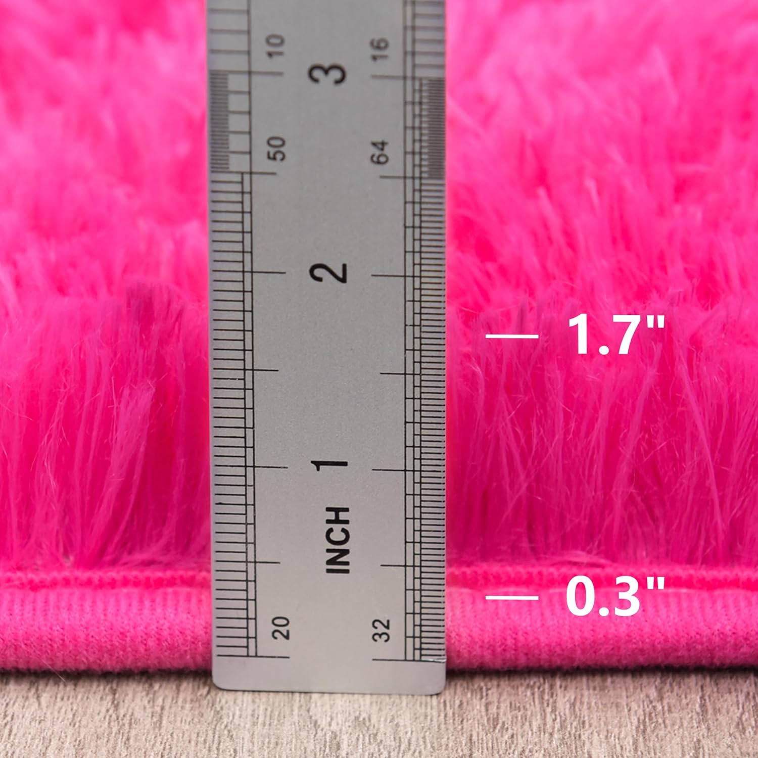 Fluffy Rug Washable 4x6 Feet, Hot Pink Fuzzy Rugs for Bedroom Girls, Flame Retardant Plush Shaggy Rug Home Decor - Image 2