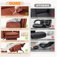 Office Chair 500lb,Big and Tall Criss Cross Desk Chair,Wide Seat Reclining Managerial Computer Chairs,Heavy People,Ergonomic High Back Faux Leather Chairs,Lumbar Support,Adjustable Headrest Brown - Image 9