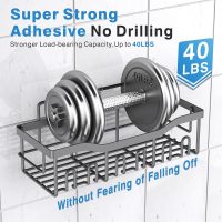 EUDELE 5-Pack Rustproof Stainless Steel Shower Caddy – No Drill Adhesive Bathroom Organizer with Large Capacity, Spacious Shower Shelves for Inside Shower, Kitchen & Home Decor Storage-XL Size - Image 4