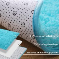 Merelax Modern Soft Fluffy Small Shaggy Rug for Bedroom Livingroom Dorm Kids Room Indoor Home Decorative, Non-Slip Plush Furry Fur Area Rugs Comfy Nursery Accent Floor Carpet 2x3 Feet, Teal - Image 3