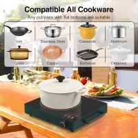 VBGK Electric Cooktop, 1800W Single Burner Induction Cooktop with 9 Power Levels, Timer and Knob Control, 110-120V - Image 4