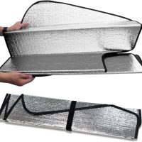 for Cadillac V Logo Logo Universal Fit Enforced Stand-Up Auto Windshield Sun Shade at Standard Size 54"x 27.5" - Image 3