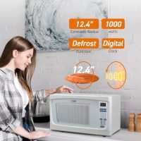 COMMERCIAL CHEF 1.6 Cubic Foot Microwave with 10 Power Levels, Small Microwave with Push Button, 1000 Watt Microwave with Digital Control Panels, Countertop Microwave with Timer, White - Image 4