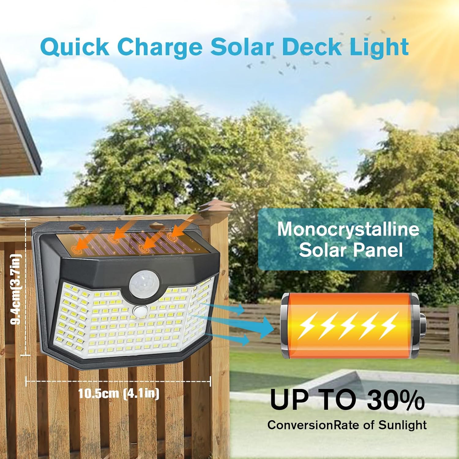 Aootek Solar Lights 4 Packs, Motion Sensor Light IP65 Waterproof with 3 Lighting Modes,Solar Lights Outdoor Waterproof for Garden Patio Garage Yard Deck - Image 3