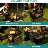 Gaomon Outdoor Portable Wood Stove, Tent Stove,Wood Burning Stove for Camping,Cast Iron Wood Stove,Tent Heaters for Camping, Includes Chimney Pipes ans View Glass,Ice-fishing, Cookout, Hiking, Travel - Image 8