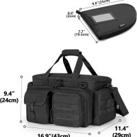 DSLEAF Tactical Pistol Range Bag with 4 Pistol Cases, Padded Gun Duffle Range Bag with 16X Magazine Slots and Extra Pockets for Ammo and Essentials (Patent Design) - Image 6