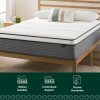 ZINUS 12 Inch True Support Hybrid Mattress [New Version], Queen, Fiberglass Free, Medium Feel, Motion Isolation, Certified Safe Foams & Fabric, Mattress in A Box - Image 3