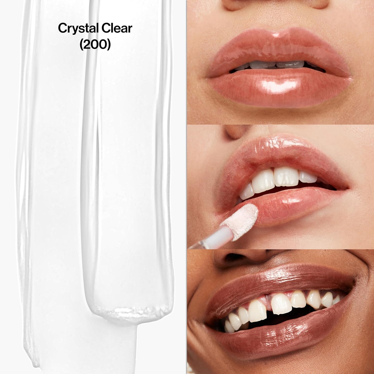 Revlon Super Lustrous Lip Gloss, Non-Sticky, Hydrating, High Shine Finish, 200 Crystal Clear, 0.13 oz - Image 2