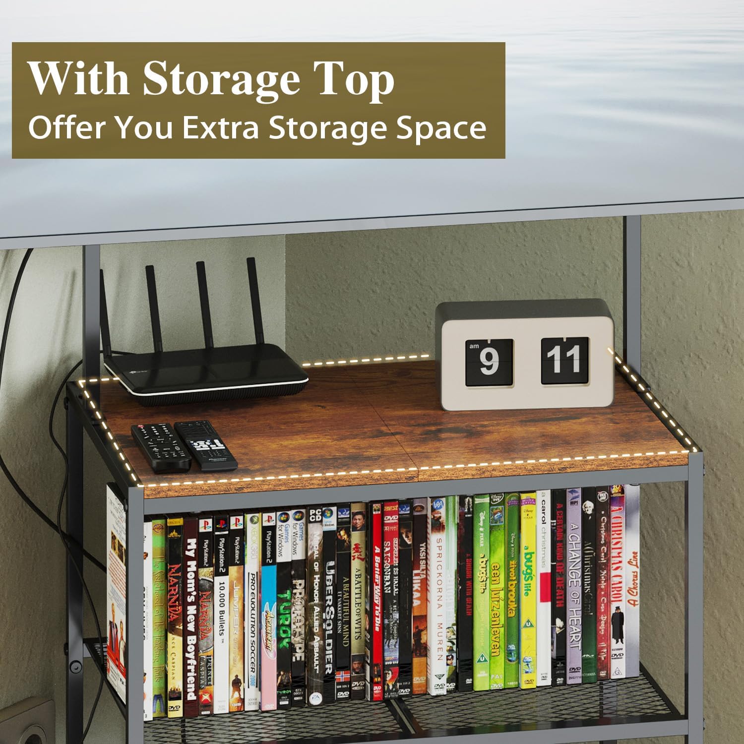 23 Inch to 50 Inch Floor Small Corner TV Stand with Storage Shelves for Living Room Bedroom, Universal Floor Television Stands with Mount, Rustic Brown Corner TV Table Desk Shelf for Small Space - Image 5