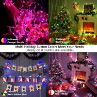 BrizLabs Christmas Fairy Lights - 66ft 200 LED Color Changing Fairy Lights with Remote, Plug-in RGB Rainbow Xmas Twinkle Light Indoor Purple Orange Starry Light for Xmas Halloween Home Party Wedding - Image 4