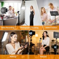 2-Pack LED Video Light Kit with Phone Holder & Barndoor, 2800-7000K Dimmable Studio Lighting for Video Recording, Live Streaming, YouTube, Vlogging, Photography, Makeup, Content Creation, Podcast - Image 7