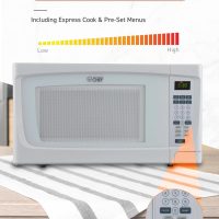 COMMERCIAL CHEF 1.6 Cubic Foot Microwave with 10 Power Levels, Small Microwave with Push Button, 1000 Watt Microwave with Digital Control Panels, Countertop Microwave with Timer, White - Image 3
