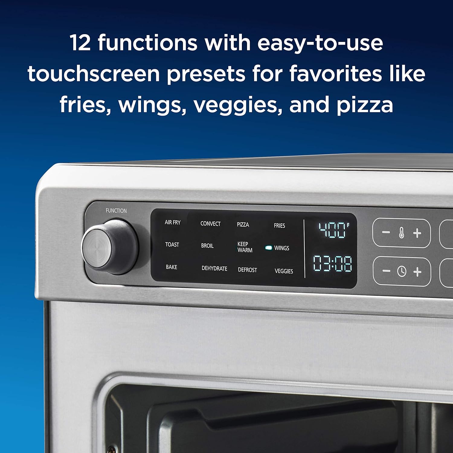 Oster Digital Air Fryer Oven with RapidCrisp, Stainless Steel, 12-Function Countertop Oven with Convection - Image 4