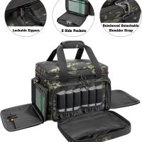 DSLEAF Tactical Gun Range Bag for 4 Handguns, Pistol Shooting Range Bag with 6X Magazine Slots and Extra Pockets for Ammo and Essentials - Image 3