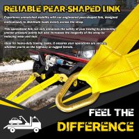 V-Bridle Tow Strap 2" x 4' with Snap Hooks, Cordura Sleeve, and Axle Straps | D-Ring for Enhanced Stability | Recovery Strap 5500lbs Load for Car Towing, Rollback, Flatbed, Tow Truck - Image 4