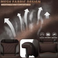 Vonesse Big and Tall Office Chair, Computer Chair with Soft Adjustable Armrests, Ergonomic High Back Gaming Chair with Lumbar Support, Executive Chairs with Footrest (PU Leather + Mesh Fabric,Brown) - Image 4