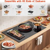 Karinear Electric Cooktop 30 Inch, 4 Burners Electric Stove Top, Flexible Bridge &Triple Ring Expandable Burners, Pause, Timer, Child Safety Lock, 7800W Built-in Ceramic Cooktop for 220-240V Hard Wire - Image 5