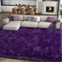 Soft Shag Rugs for Bedroom, 4x6 Purple Fluffy Shaggy Rugs for Living Room Nursery, Luxury Modern Plush Carpet Girls Boys Kids Room Dorm Indoor Home Decor, Upgrade Non-Slip - Image 4