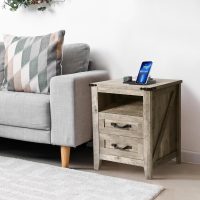 4PCS Farmhouse Dresser Set, Dresser and Nightstand Sets, Rustic Wooden Dresser Set. Including 6 Drawer Dresser & 4 Drawer Dresser & 2 Drawer Nightstand Set of 2 with USB. Light Rustic Oak - Image 6