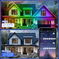 200ft Outdoor LED Strip Lights Waterproof,Music Sync RGB IP68 Outside Led Light Strips Waterproof with App and Remote,Exterior Led Rope Lights Waterproofs Decoration for Deck,Balcony,Garden,Pool - Image 6
