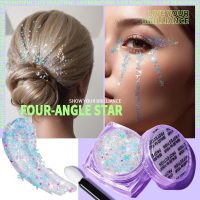 Teenitor Face Glitter Body Glitter, Clear White Body Glitter Gel, Hair Glitter Gel, 6 Shapes Rave Glitter, Mermaid Sequins Makeup Glitters Face Paint, Chunky Sparkling Glitter Gel for Women - Image 2