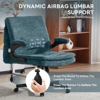 Criss Cross Legged Office Chair with Flip-Up Back (Dark Green) - Image 4