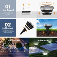 SOLPEX 10 Pack Solar Ground Lights Outdoor Waterproof, Solar Powered Pathway Lights, Landscape Lighting for Garden Walkway Driveway Backyard Decor (Cool White) - Image 4