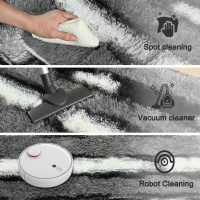 Fluffy Area Rugs for Bedroom Living Room, 4x6 Black and Grey Soft Plush Striped Rug, Modern Indoor Non Slip Washable Carpet, Furry Throw Carpets for Home Decor - Image 5