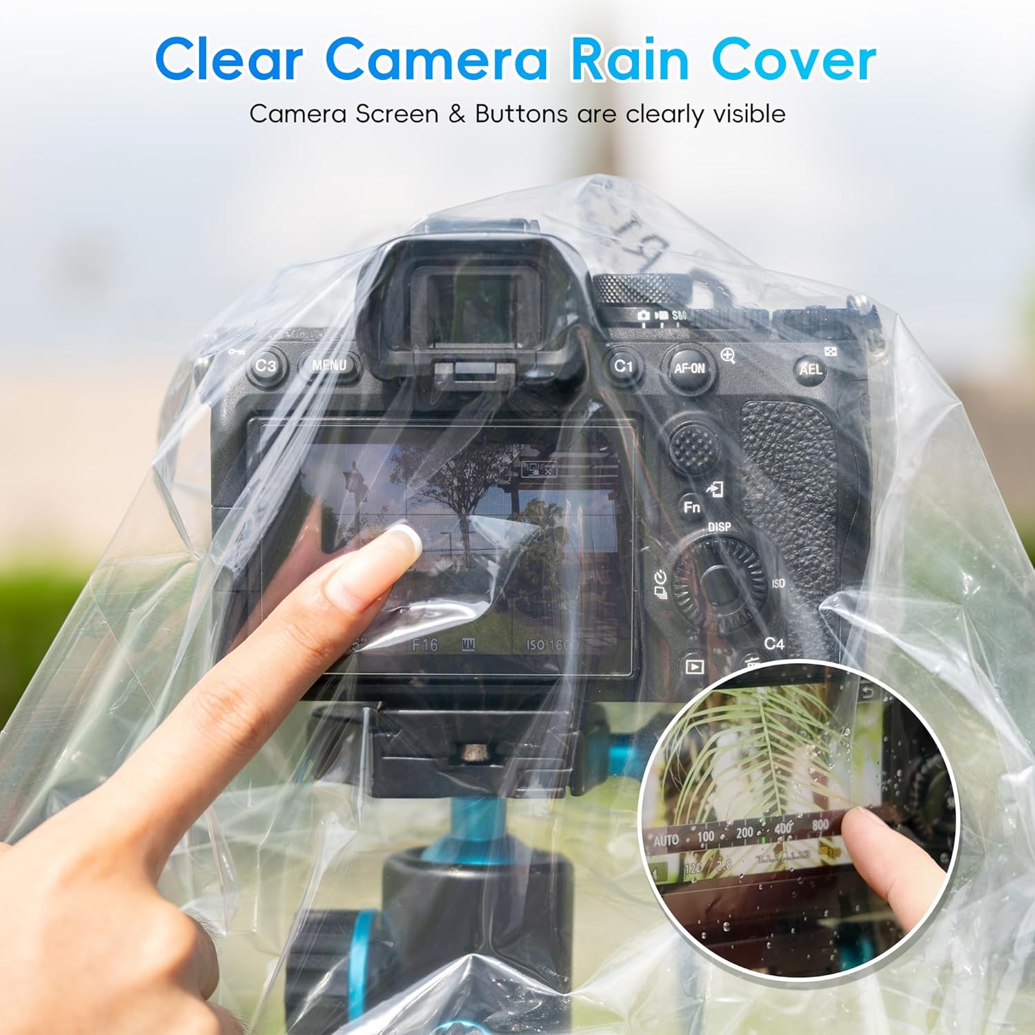 2 Pack Camera Rain Cover Clear Sleeve Protector for Sony A7R V A7 IV A7S III II A6700 A6600 A6500 A6400 A6300 A6100 A6000 A7C Nikon Z8 Z5 Z50 Z30 Z7 Z6 II D780 D7500 D5600 D3500 P1000 - Image 4