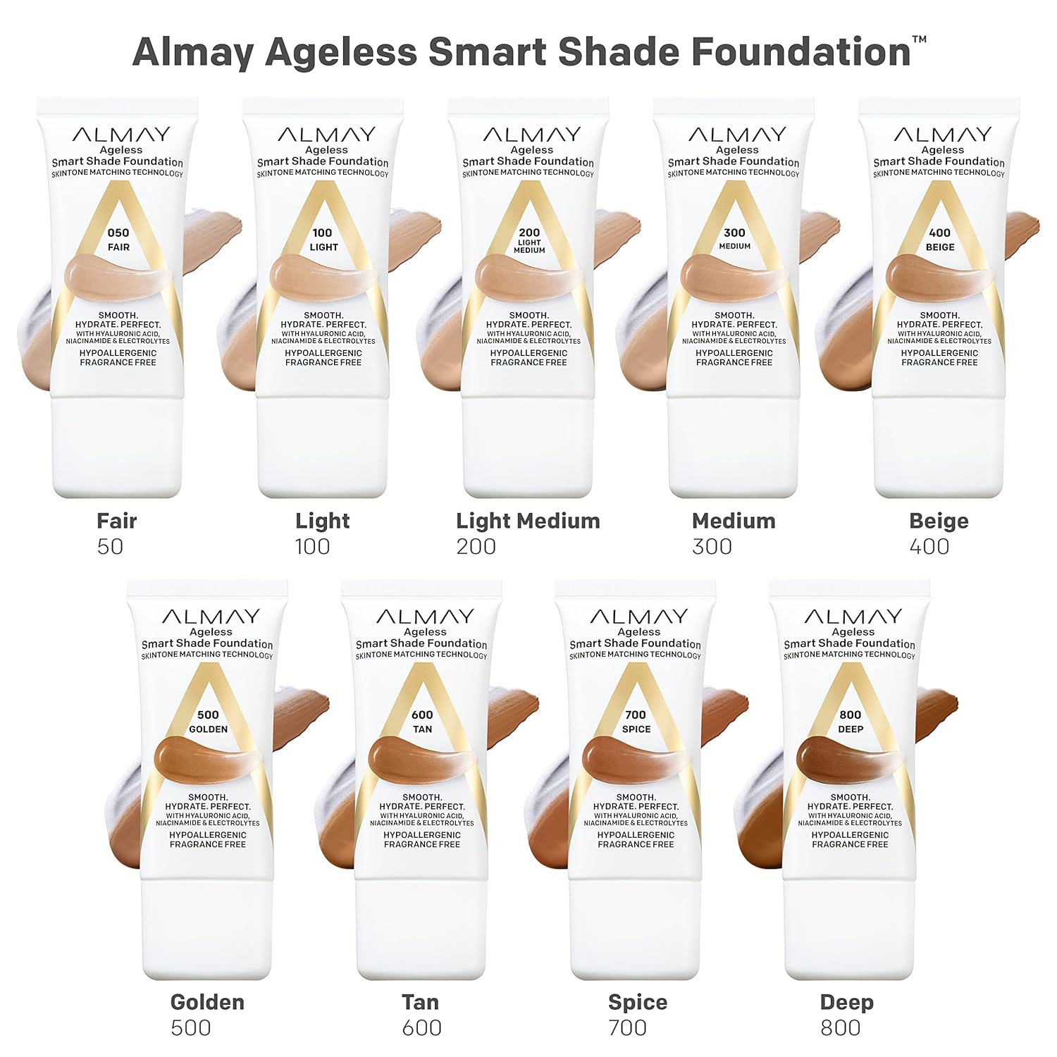 Almay Anti-Aging Foundation, Smart Shade Face Makeup with Hyaluronic Acid, Niacinamide, Vitamin C & E, Hypoallergenic-Fragrance Free, 200 Light Medium, 1 Fl Oz (Pack of 1) - Image 8