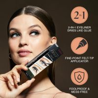 KISS Lash GLUEliner, 2-in-1 Felt-Tip Eyelash Adhesive and Eyeliner, Matte Finish, Foolproof Application, Easy Touch-Up, 0.03 Fl Oz.- Black, Packaging May Vary - Image 3