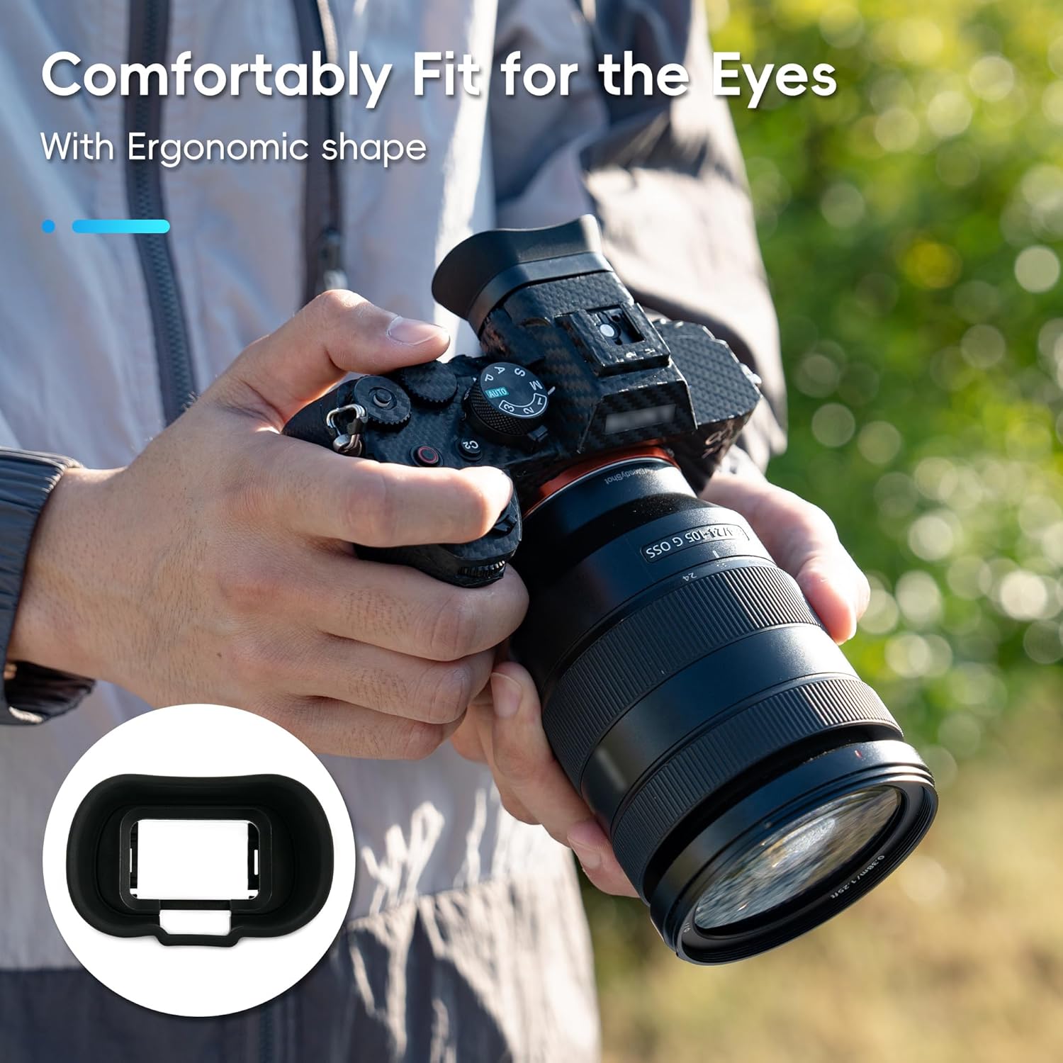 Soft Silicon Camera Viewfinder Eyecup Eye Cup Eyepiece Replacement for Sony Alpha A1II A7R V A7RV A7R5 A7 IV A7M4 A7IV A9III A1 II A7S III A7SIII A7S3 ILCE-7SM3 EVF Eyeshade Replaces Sony FDA-EP19 - Image 4