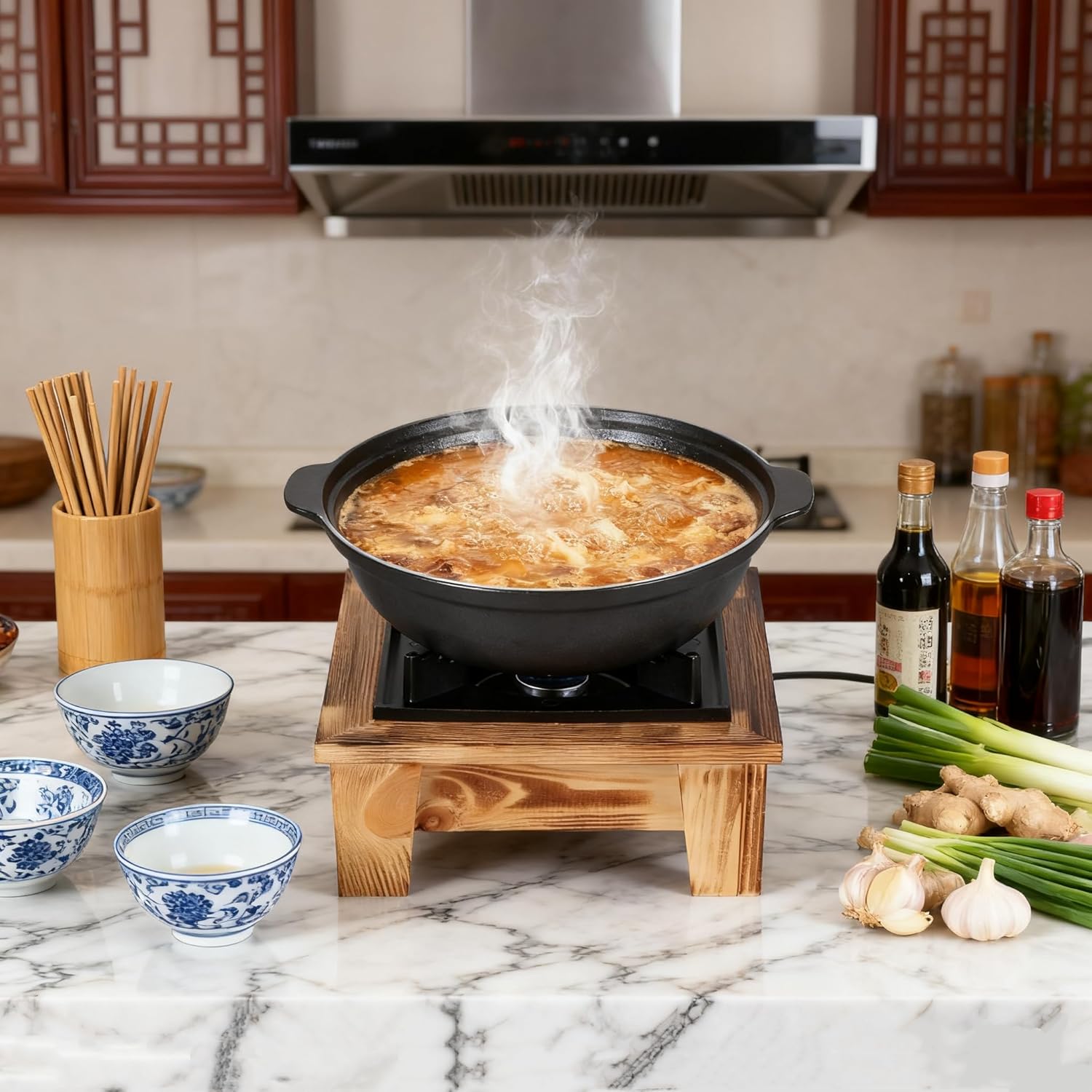 Jerliflyer Alcohol Wood Stove,Japanese Portable Stove Belly Stove for Outdoor Picnic for Soup Pot Roasting Pan Kettle - Image 6