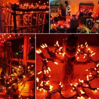 Brizled Orange Halloween Lights, 21.3ft 100-ct Incandescent String Lights Connectable, UL Certified, Black Wire Mini Light Set for Indoor & Outdoor Decorations, Holiday, Christmas - Image 3