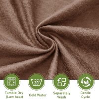 FUANGUI Criss Cross Chair Cover, Faux Leather Looking Stretch Mid Back Wide Armless Accent Chair Slipcover, Exquisite Vanity Chair Cover for Dorm Home Desk Office Chair - Camel - Image 3