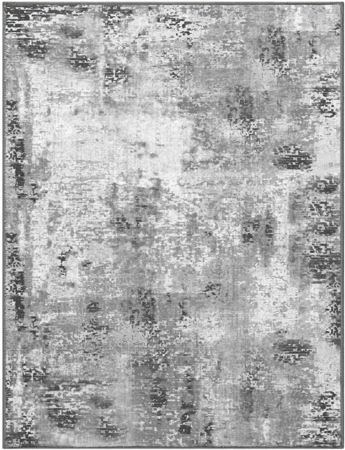 Entryway Rug 3x5 Grey Bedroom Area Rug Washable Non Slip Abstract Boho Rugs for Indoor Entry, Kitchen, Classroom, Bathroom, Kids Girls Room, Office, College Dorm Small Carpet - Image 8