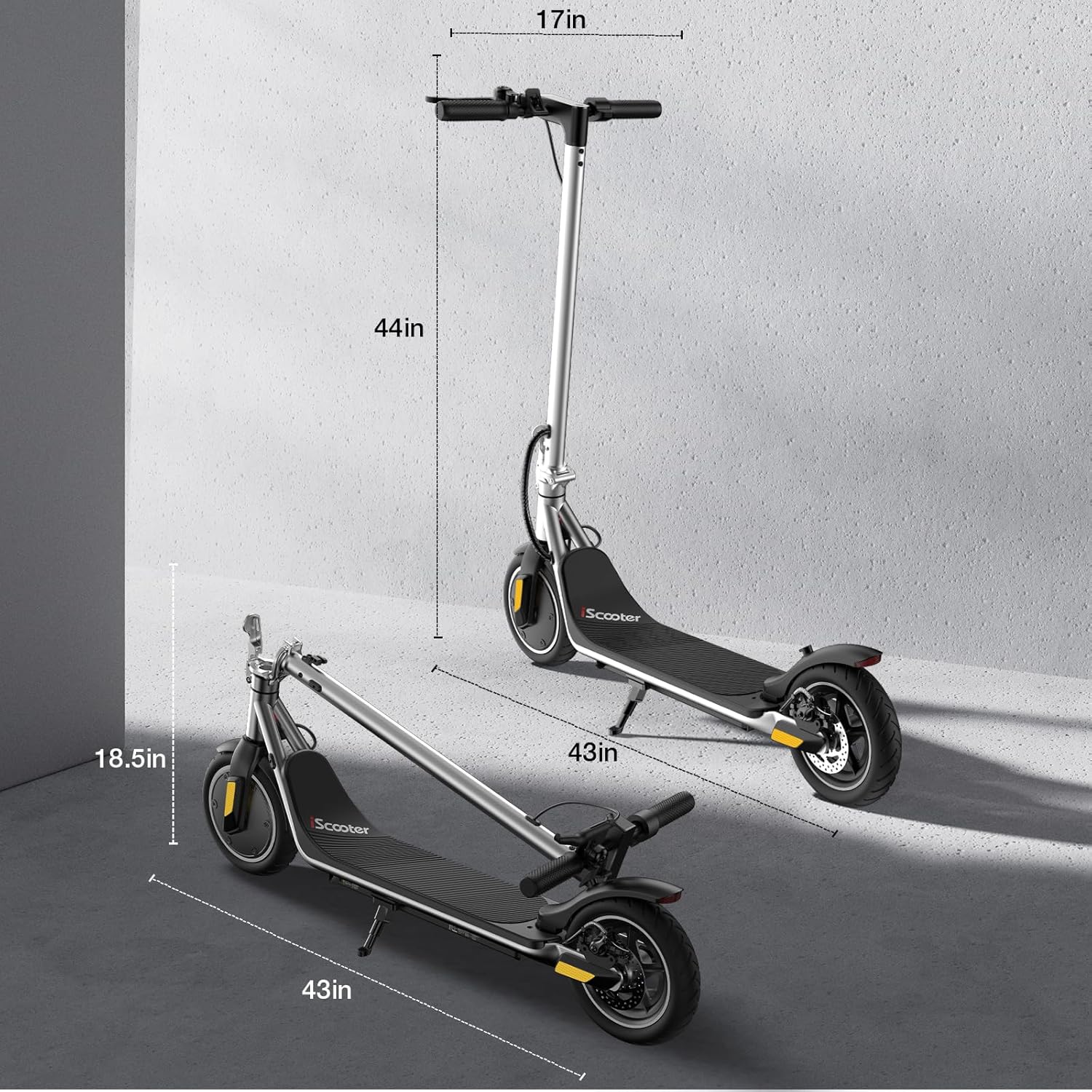 iScooter Electric Scooter for Adults & Teens, 500/650 Peak Power, Up to 15/18/25 Miles Range, 19/22/25 MPH Top Speed, Cruise Control, Dual Braking System, Foldable E-Scooter for Commuting & Campus Use - Image 8