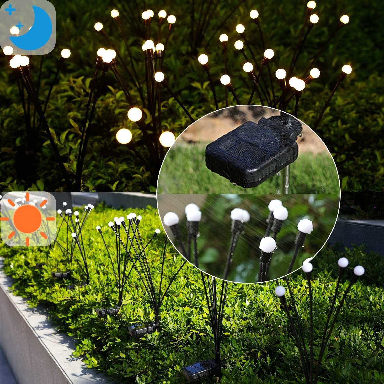 Solar Garden Lights Outdoor, 4 Pack Firefly Swaying Lights, Waterproof Garden Decor for Yard Patio Pathway Lawn, Gardening Gifts for Women Christmas Decoration - Image 3