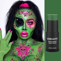 CCbeauty Witch Green Face Paint Stick, Face Painting Kit, Dark Green Cream SFX Makeup Foundation, Professional Body Paint for St. Patrick's Day, Halloween Costume Party, Grinch Hulk Monster Makeup - Image 7
