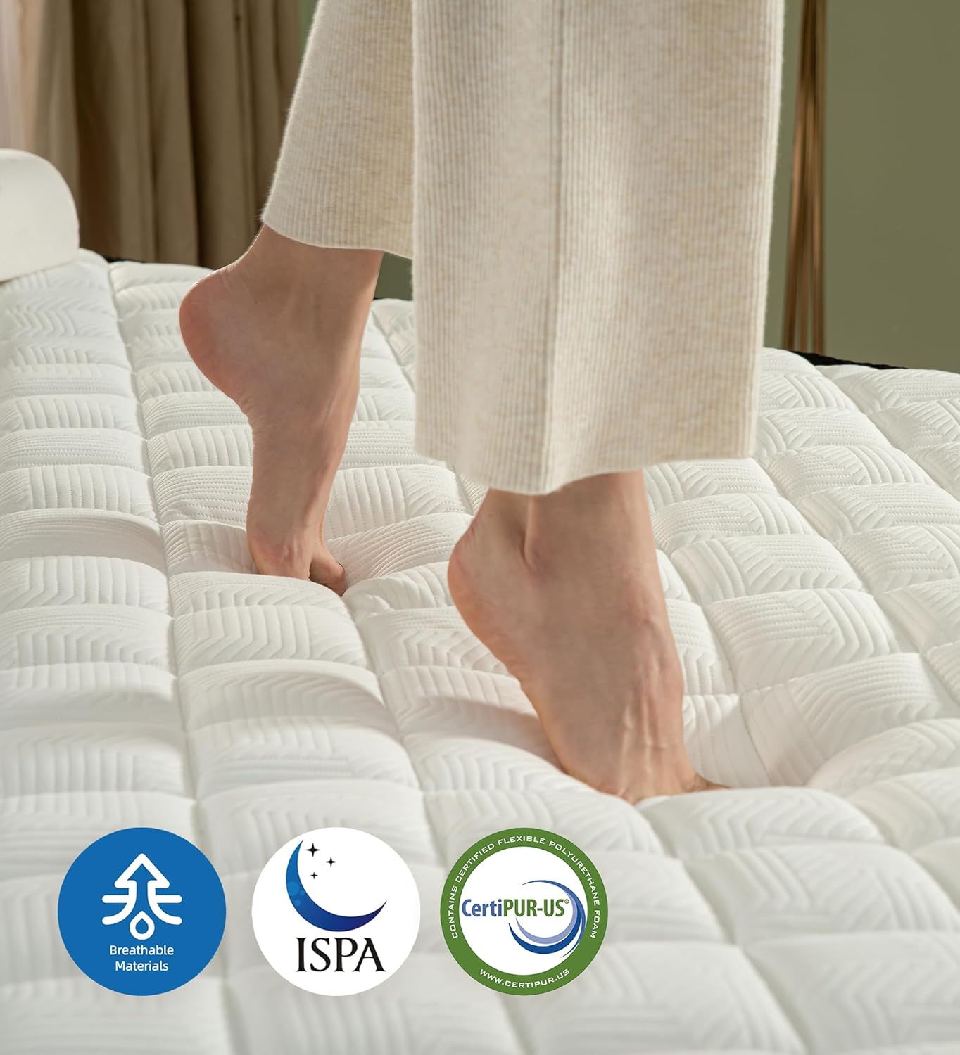 Queen Mattress,12 Inch Memory Foam Hybrid Mattresses in a Box with Individual Pocket Spring,for Pressure Relief & Motion Isolation Queen Size Mattress. - Image 4