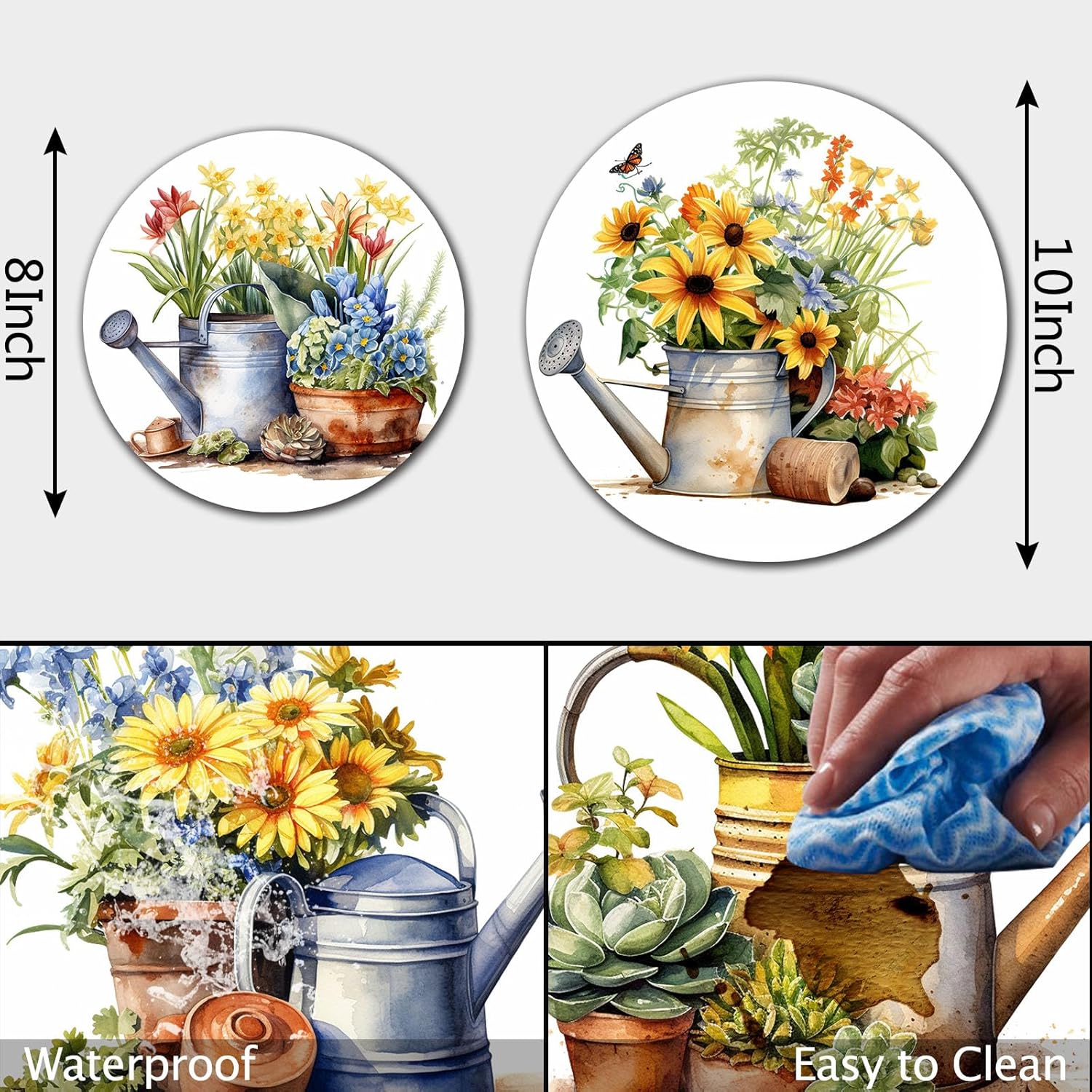 Tucocoo Stove Burner Covers, Retro Flowers Gardening Gas Stove Burner Covers Set of 4, 8 Inches and 10 Inches Stove Top Covers for Electric Stove Metal Stove Cover, Vintage Plants Kitchen Decor - Image 3