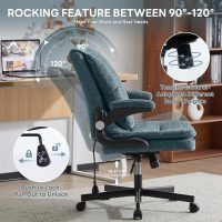 Criss Cross Legged Office Chair with Flip-Up Back (Dark Green) - Image 3