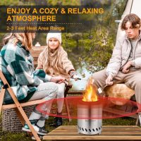 9.7 x 7.1 Inch Tabletop Fire Pit by AmazStove, Low Smoke Camping Stove for Outdoor Safe Burning Firepits, Fueled Pellets or Wood, Travel Bag Included (Silver, 9.7 x 7.1 INCH) - Image 5