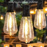 Brightever 120FT LED Outdoor String Lights with Remote, Patio Lights Outdoor Waterproof with 36+2 Shatterproof ST38 LED Bulbs, Dimmable Outside Hanging Light for Porch, Garden, Backyard, Cafe, 2700K - Image 6